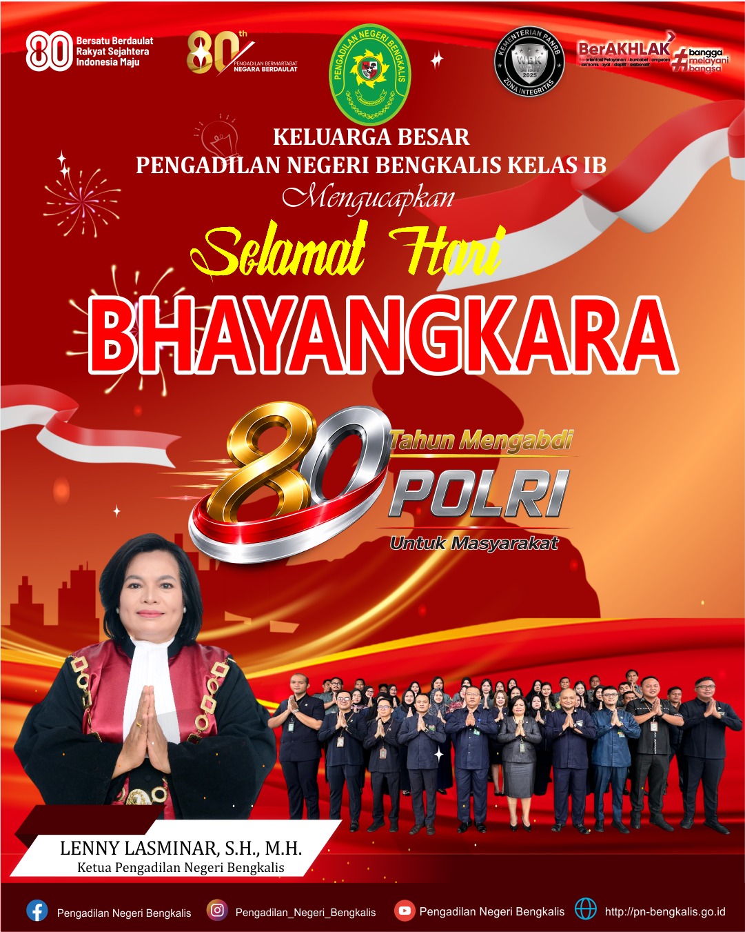 Selamat Hari Bayangkara Polri ke 80 tahun 2026 dari PN Bengkalis
